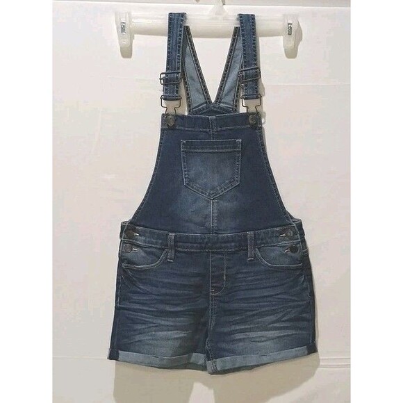 SO Kohls Girls Denim Overalls Shorts Set - Size 12 (Large) - Picture 1 of 9